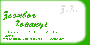 zsombor kopanyi business card